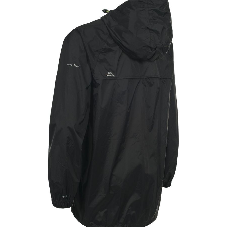 Trespass Qikpac, rain suit, junior, black