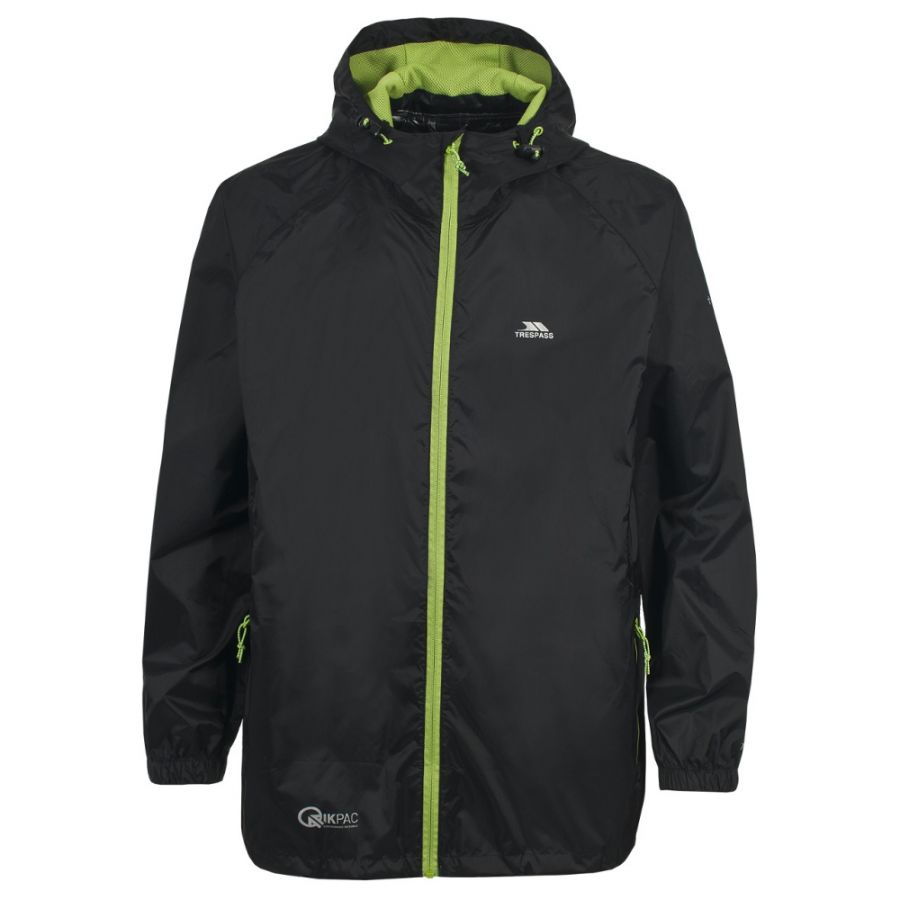 Trespass Qikpac, traje de lluvia, junior, negro