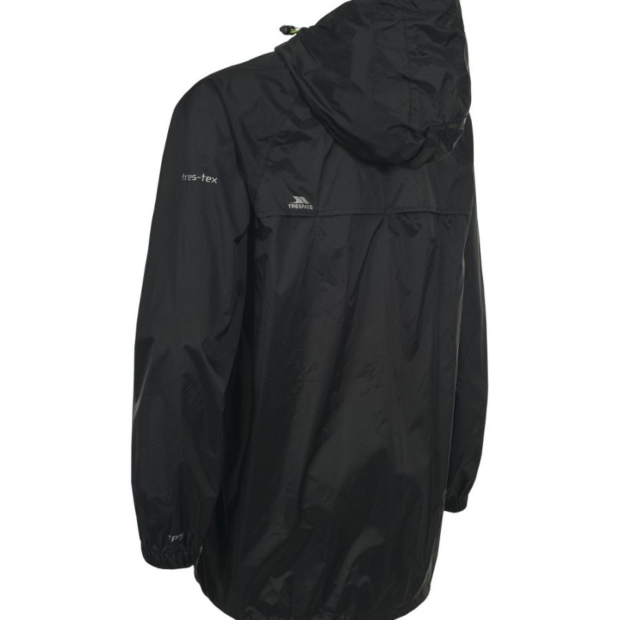 Trespass Qikpac, traje de lluvia, junior, negro