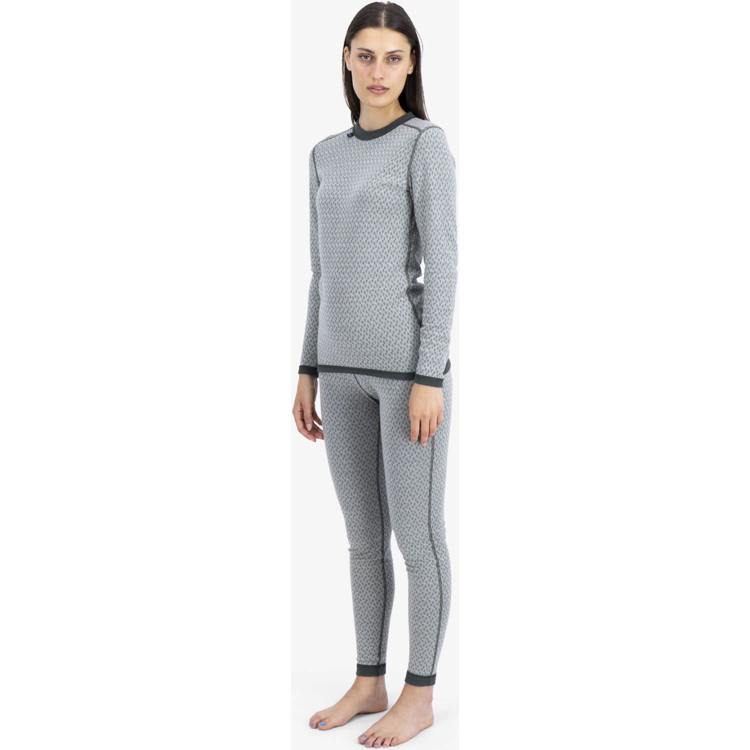Ulvang Comfort 200 Round Neck, camisola térmica de esqui, para mulher, cinza claro