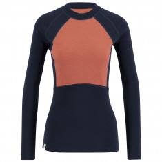 Ulvang Peak Map Crew, maglia intima da sci da donna, blu scuro/rosa