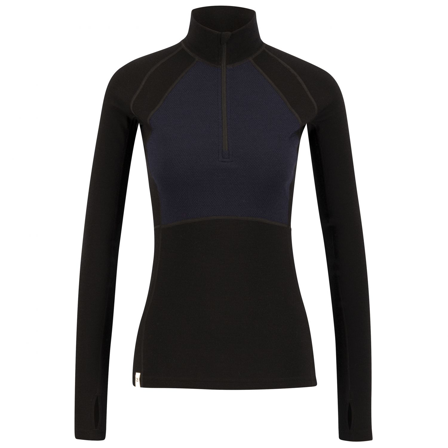 Ulvang Peak Map Half Zip, dámske lyžiarske tričko, čierna/tmavomodrá