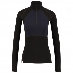 Ulvang Peak Map Half Zip, maglia intima da sci da donna, nero/blu scuro