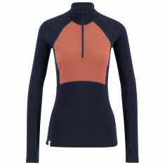 Ulvang Peak Map Half Zip, maglia intima da sci, donna, blu scuro/rosa