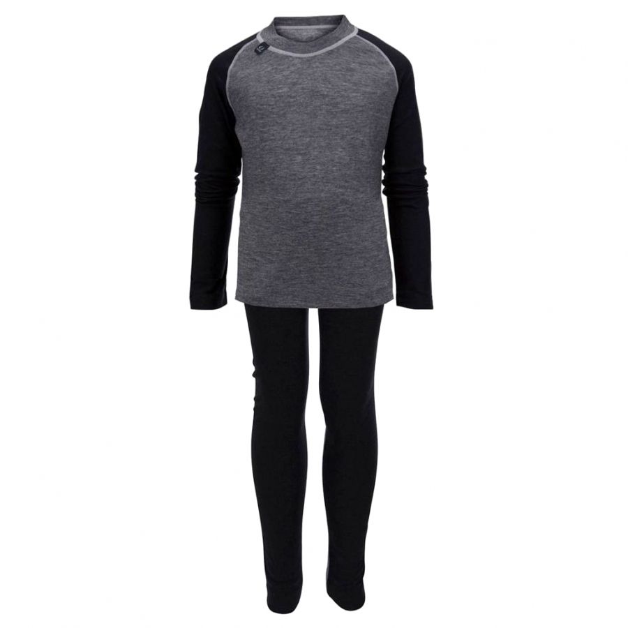 Ulvang Skare, biancheria intima da sci, bambini, nero/grigio