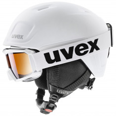 Uvex Heyya Pro Set, kask narciarski + gogle, junior, biały