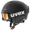 Uvex Heyya Pro Set, ski helmet + ski goggle, junior, black matt