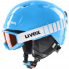 Uvex Heyya Set, skihjelm + skibrille, junior, mørkerød