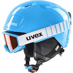 Uvex Heyya Set, skihjelm + skibrille, junior, blå