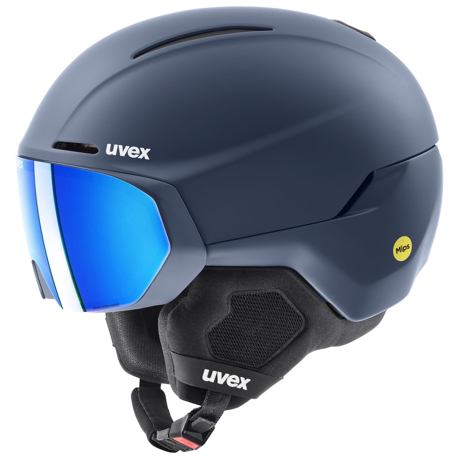 Uvex Horizon CV MIPS visière, casque de ski avec visière, bleu