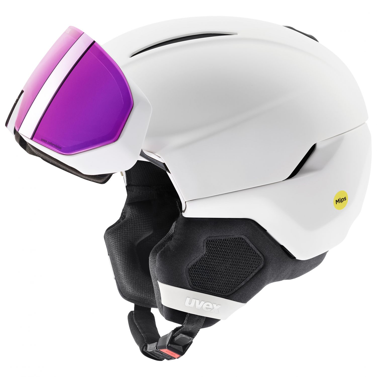 Uvex Horizon CV MIPS Visor, Skihelm mit Visier, weiß