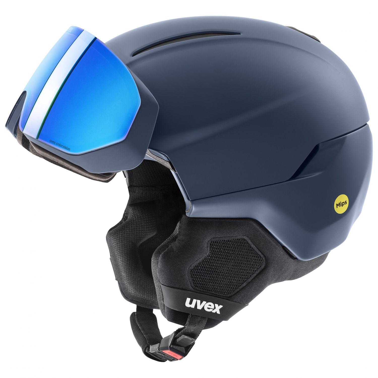 Uvex Horizon CV MIPS Visor, skihjelm med visir, blå