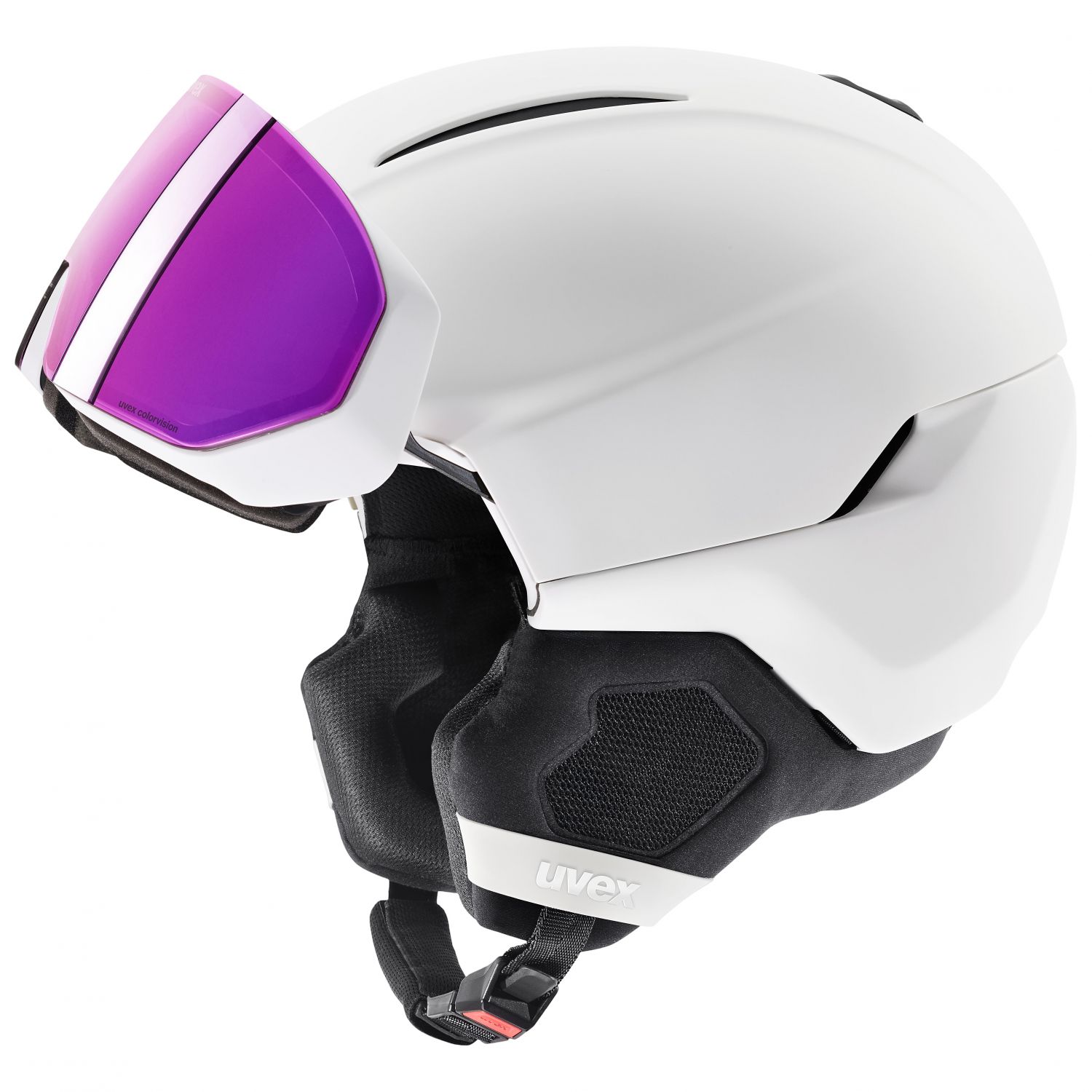 Uvex Horizon CV Visor, casco de esquí con visera, blanco