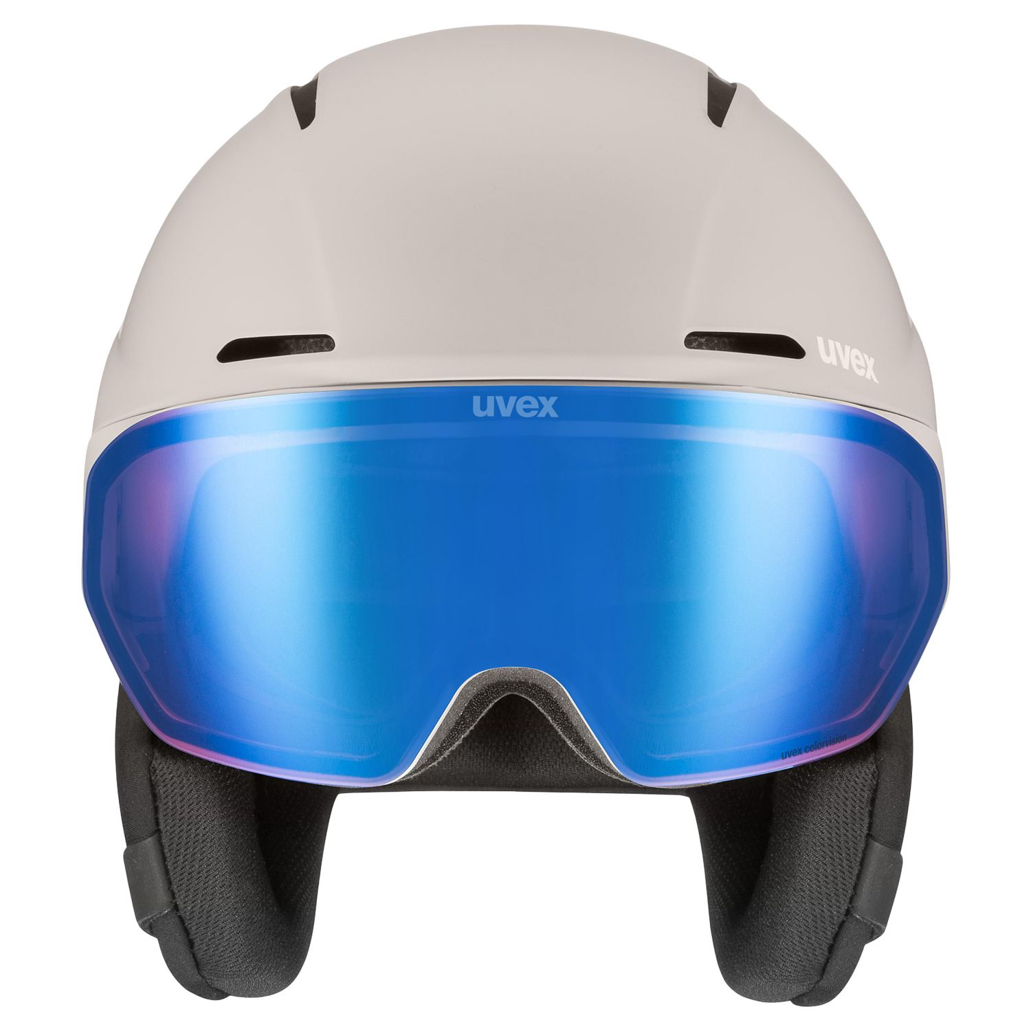 Uvex Horizon CV Visor, Skihelm Med Visir, Warm Grey Matt
