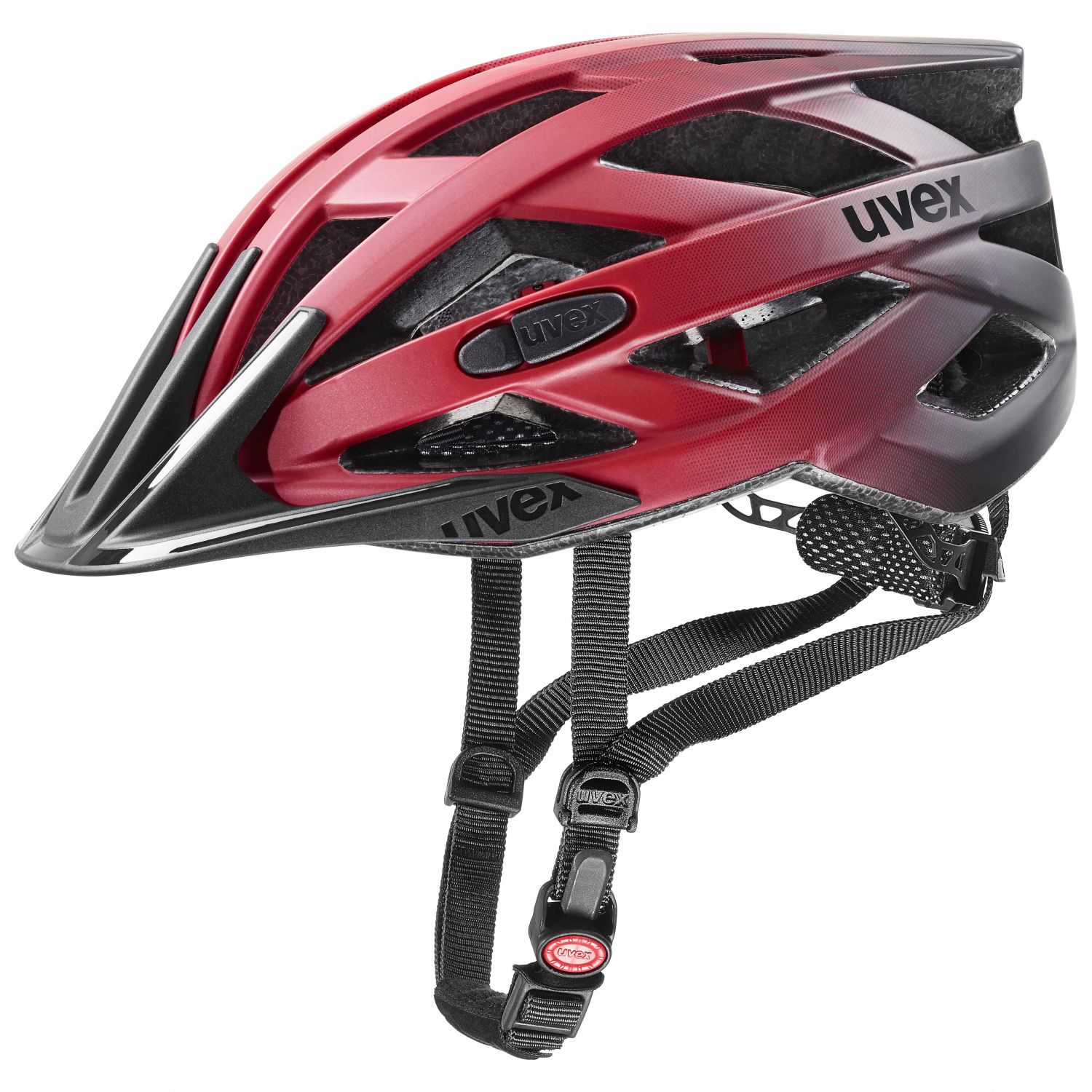 Uvex i-vo cc, Fahrradhelm, schwarz/rot