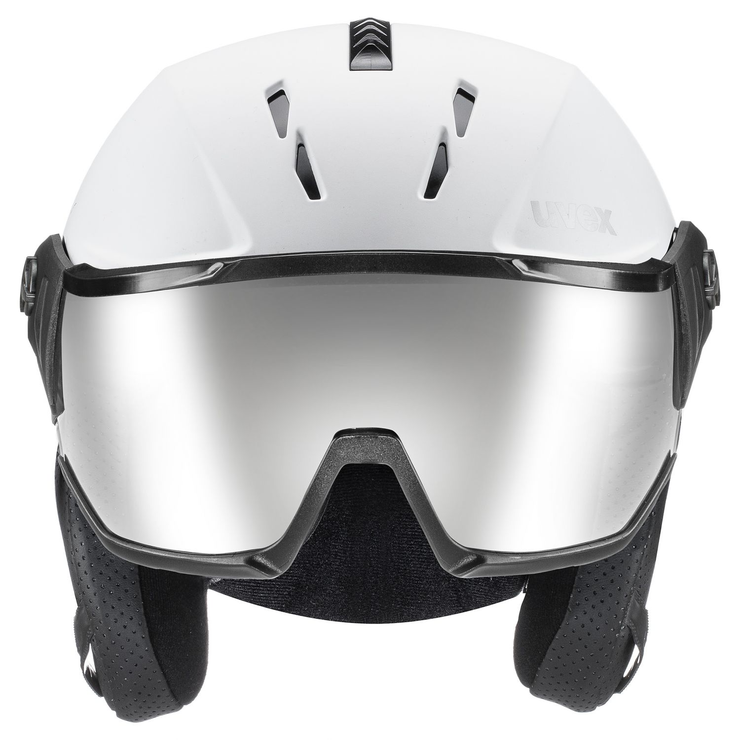 Uvex Instinct Visor, casco da sci con visiera, bianco