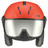 Uvex Instinct Visor, casque de ski à visière, rouge/noir