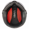 Uvex Instinct Visor, kask narciarski z wizjerem, czerwony/czarny