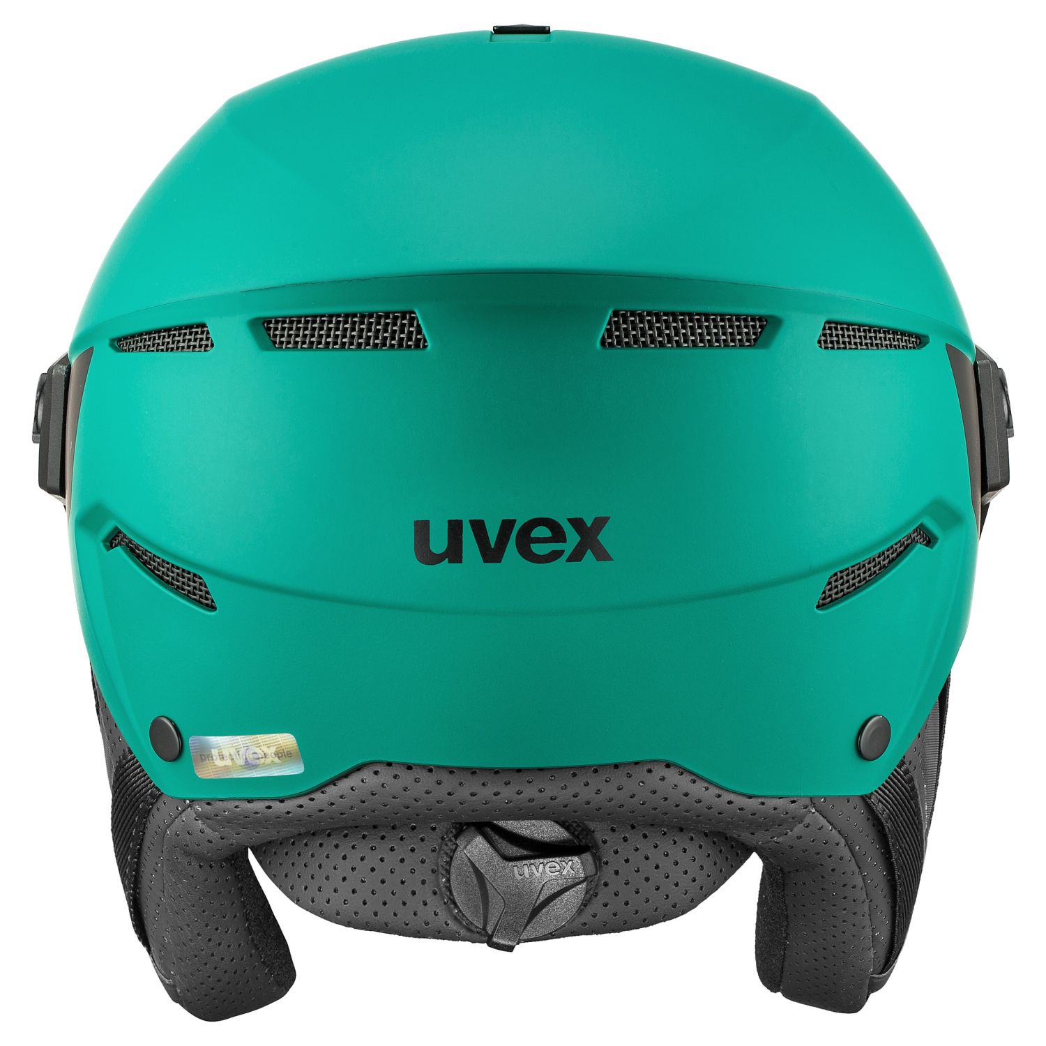 Uvex Instinct Visor, kask narciarski z wizjerem, turkusowy