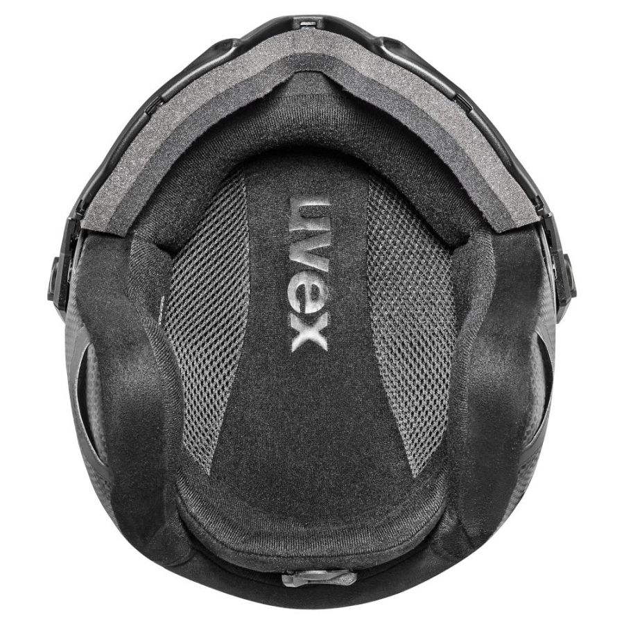 Uvex Instinct Visor Pro V, kask narciarski z wizjerem, czarny