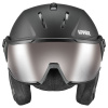 Uvex Instinct Visor Pro V, kask narciarski z wizjerem, czarny