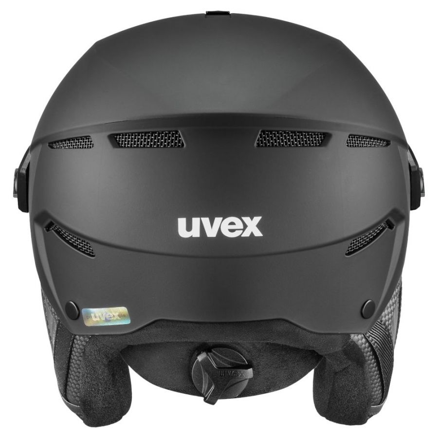 Uvex Instinct Visor Pro V, kask narciarski z wizjerem, czarny