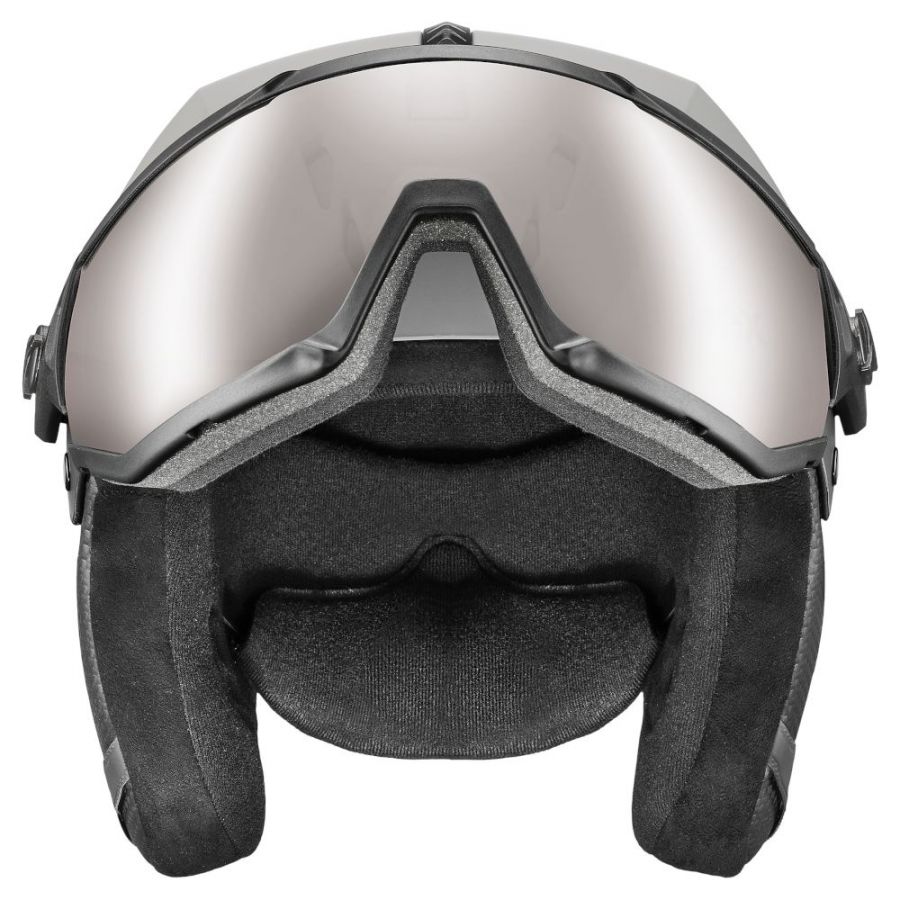 Uvex Instinct Visor Pro V, kask narciarski z wizjerem, szary