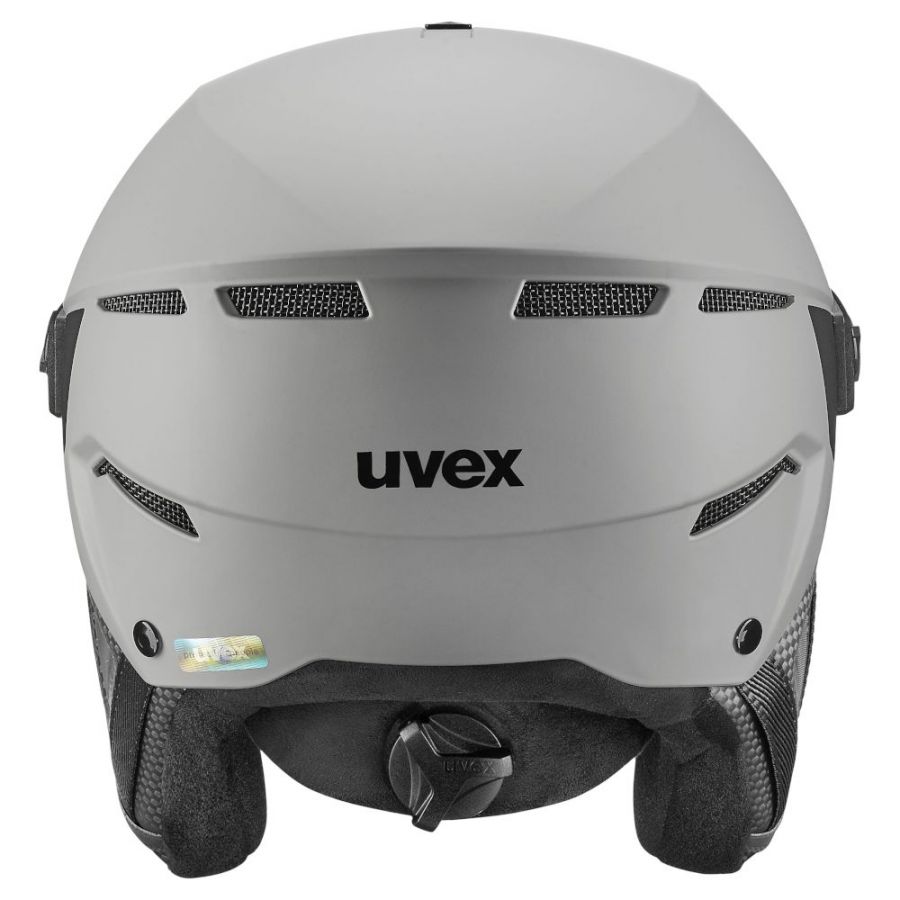 Uvex Instinct Visor Pro V, kask narciarski z wizjerem, szary