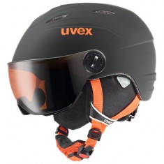 Uvex Junior Pro, Visier Skihelm, Black-Orange Mat
