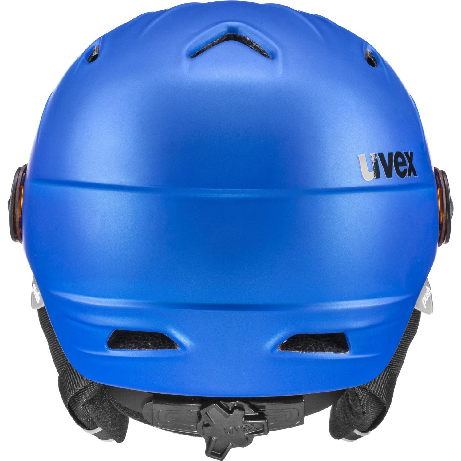 Uvex junior visir pro, skihjelm med visir, blå