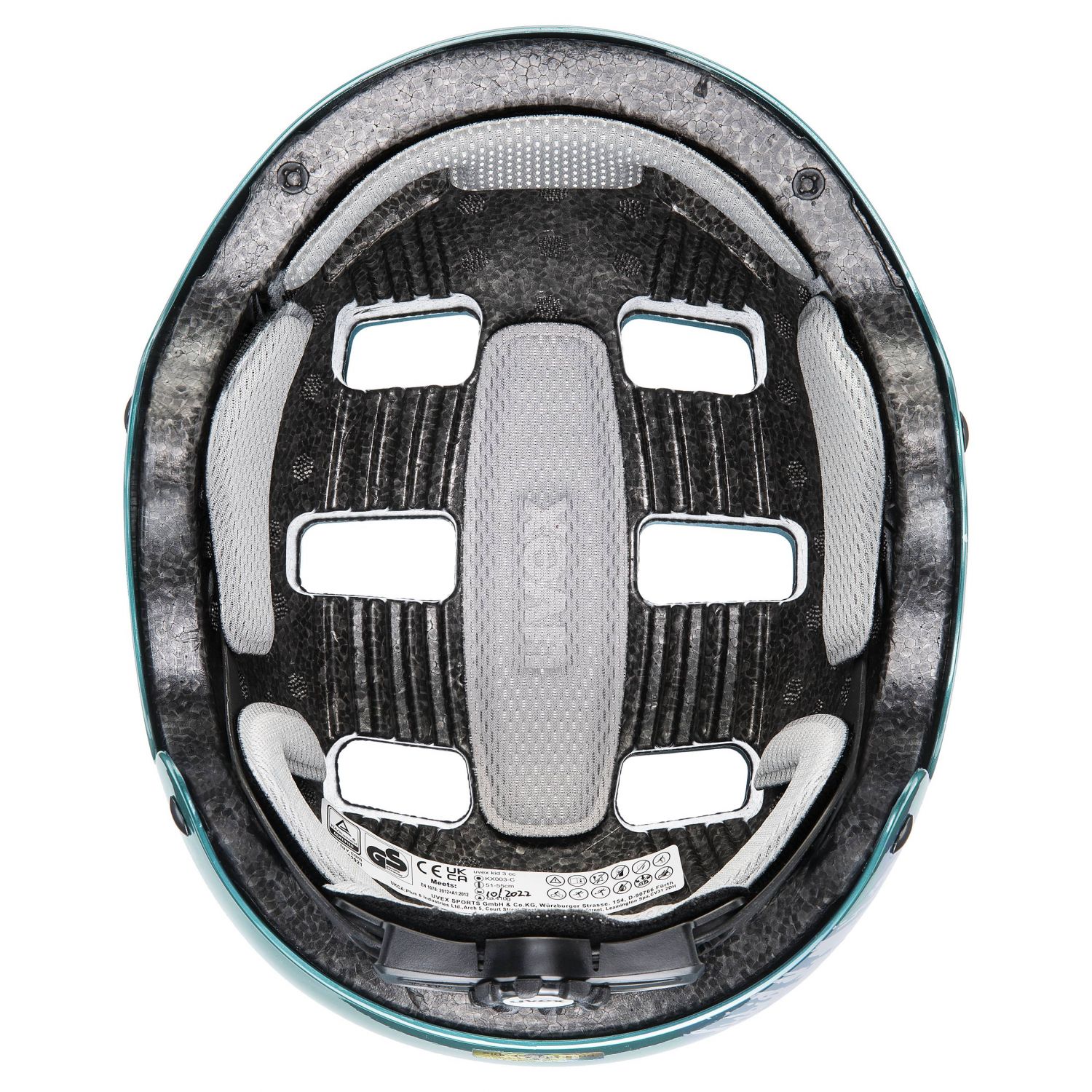 Uvex kid 3, fietshelm, junior, turquoise/zilver