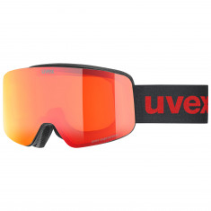 Uvex pwdr FM, maschera da sci, junior, nero/rosso