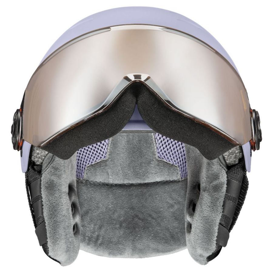 Uvex Rock JR Visor, skihjelm med visir, junior, lilla