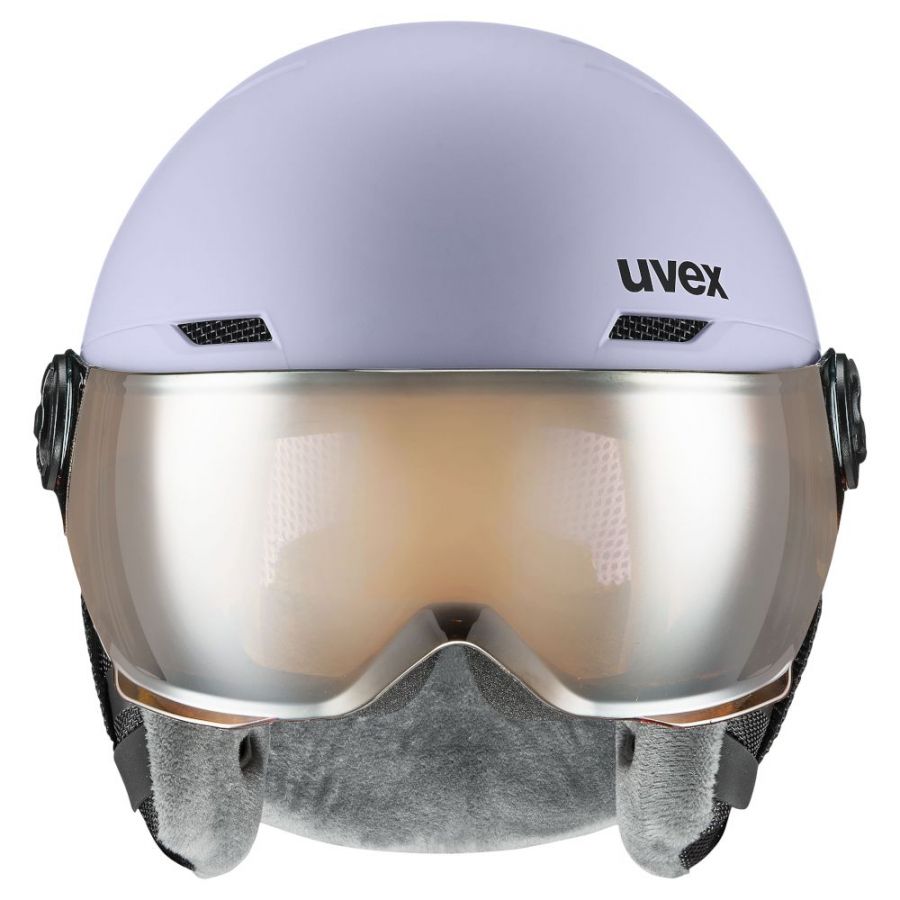 Uvex Rock JR Visor, skihjelm med visir, junior, lilla