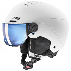 Uvex Rocket JR Visor, casco da sci con visiera, junior, bianco