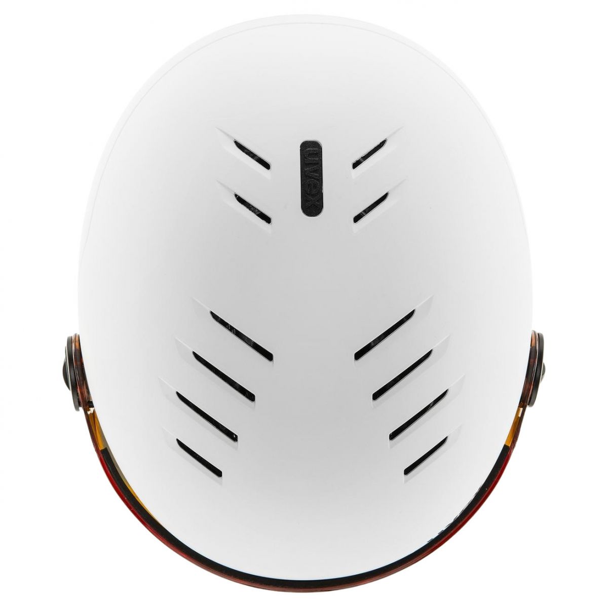 Uvex Rocket JR Visor, casco da sci con visiera, junior, bianco