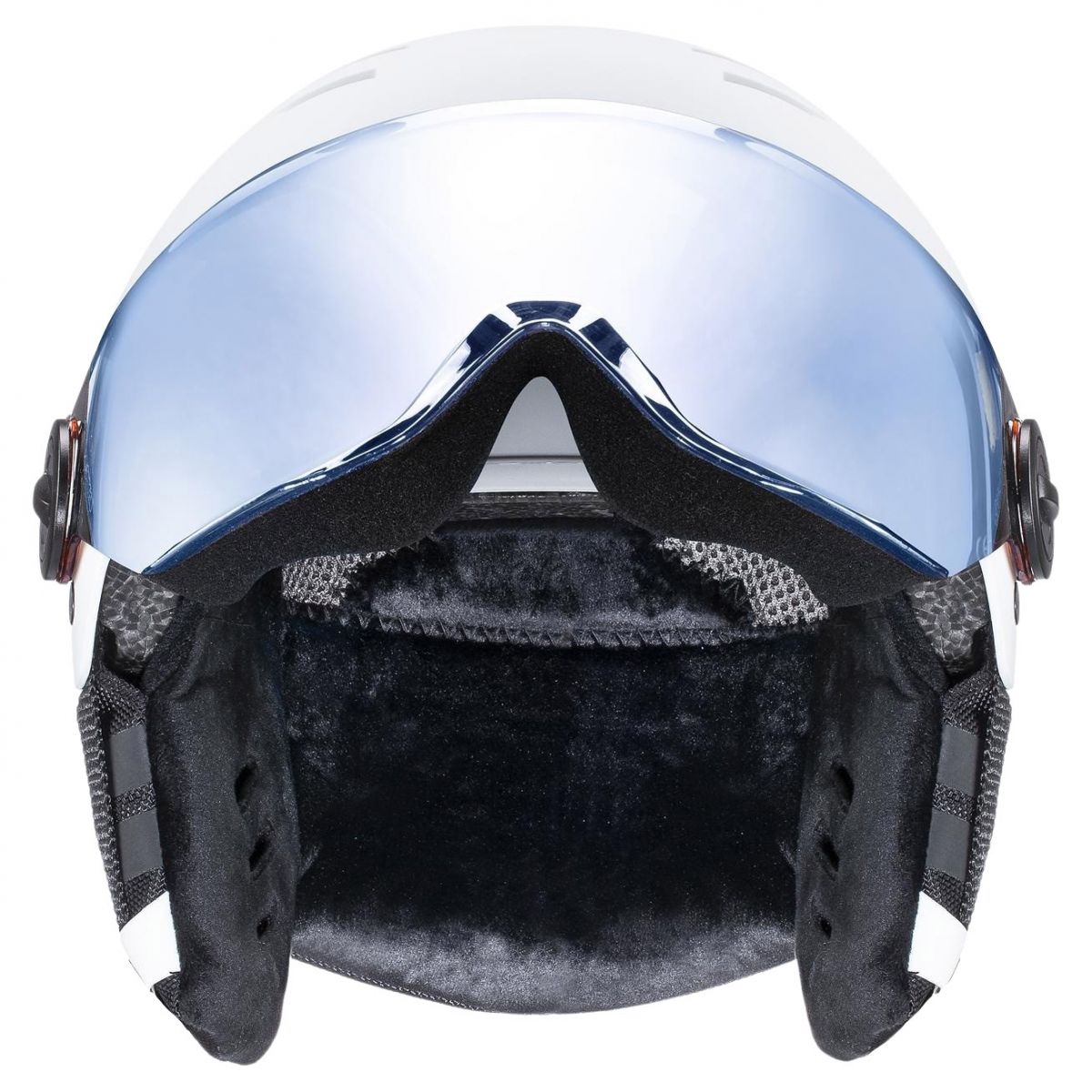 Uvex Rocket JR Visor, casco da sci con visiera, junior, bianco