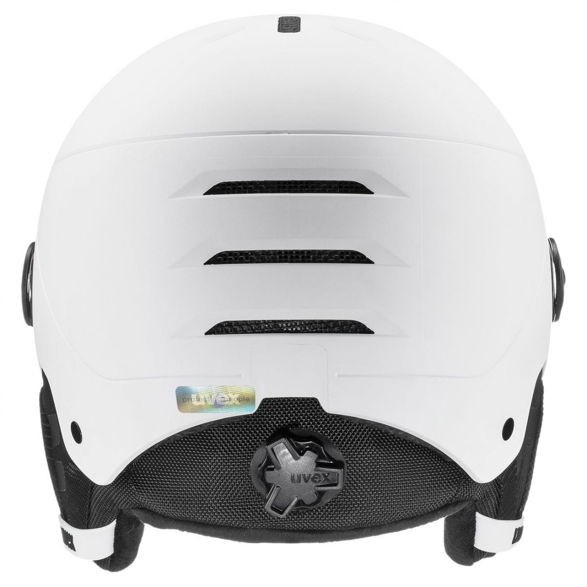 Uvex Rocket JR Visor, casco da sci con visiera, junior, bianco