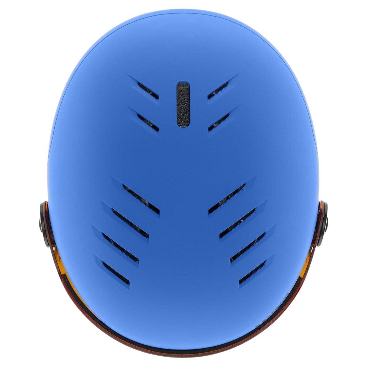 Uvex Rocket JR Visor, casco da sci con visiera, junior, blu