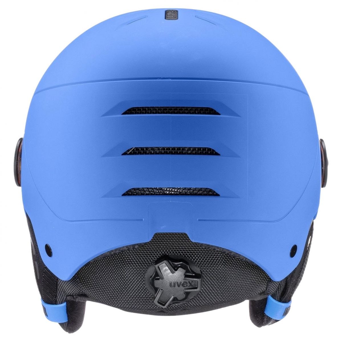Uvex Rocket JR Visor, casco da sci con visiera, junior, blu