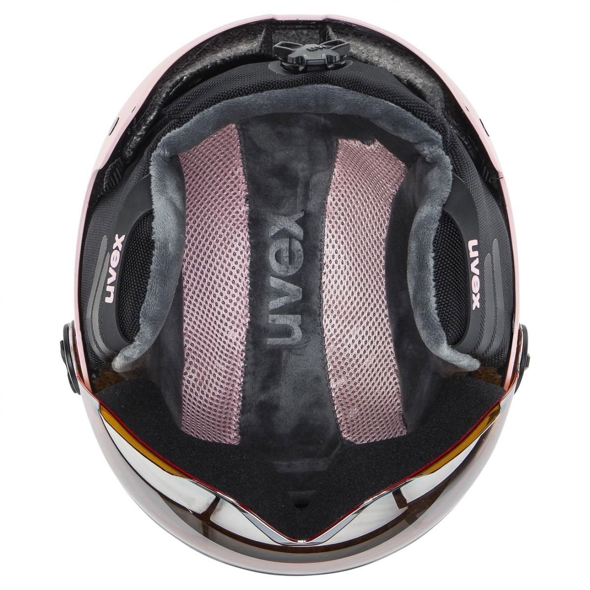 Uvex Rocket JR Visor, casco da sci con visiera, junior, rosa