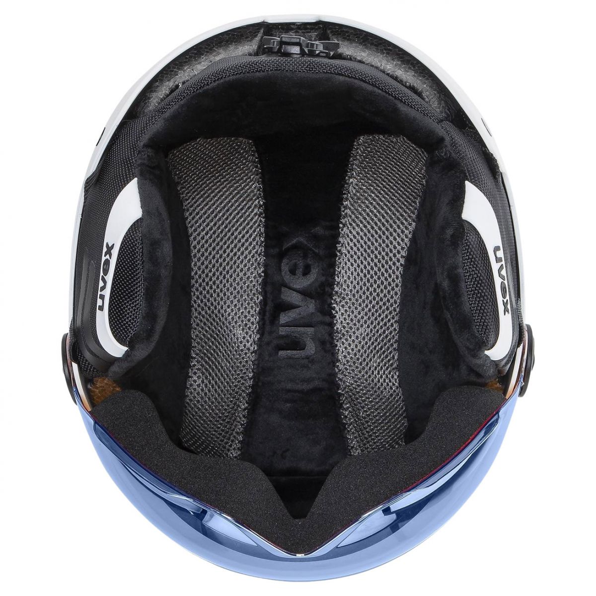 Uvex Rocket JR Visor, kask narciarski z wizjerem, junior, biały