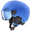 Uvex Rocket JR Visor, kask narciarski z wizjerem, juniorski, niebieski