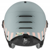 Uvex Rocket JR Visor, lyžařská helma s hledím, juniorská, světle šedá/růžová
