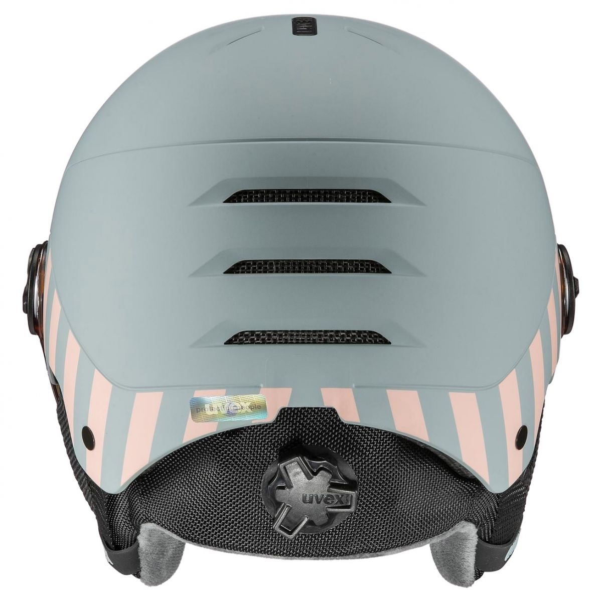 Uvex Rocket JR Visor, lyžiarska prilba s hľadím, juniorská, svetlo sivá/ružová