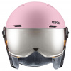 Uvex Rocket JR Visor, Skidhjälm med visir, Junior, Rosa