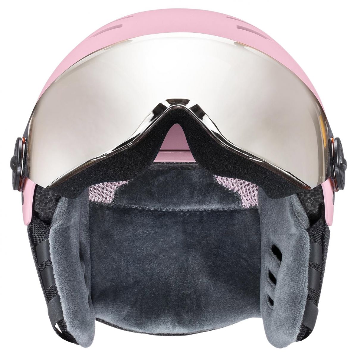 Uvex Rocket JR Visor, Skidhjälm med visir, Junior, Rosa