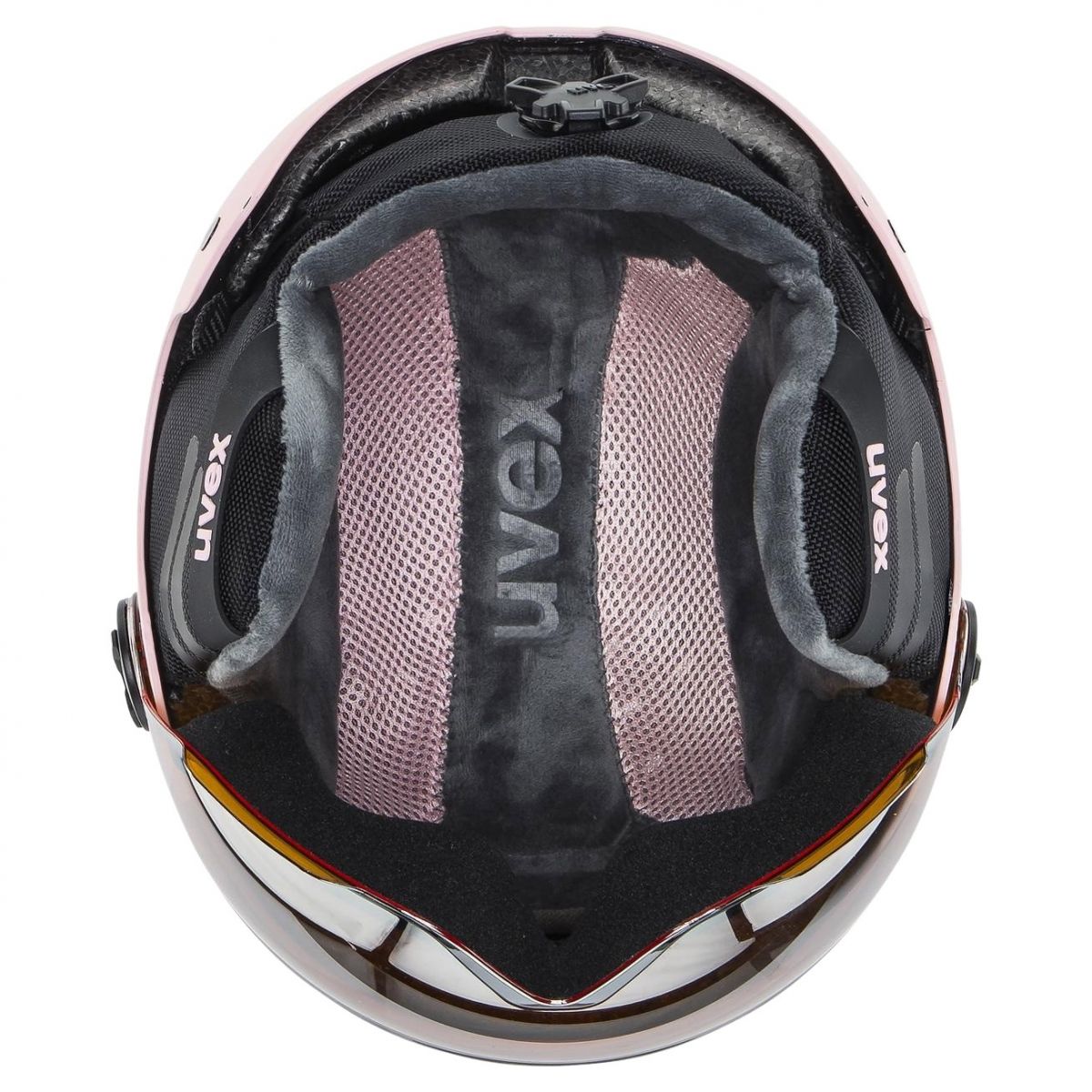 Uvex Rocket JR Visor, Skidhjälm med visir, Junior, Rosa