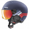 Uvex Rocket JR Visor, Skihjelm med visir, Junior, Pink Confetti Mat