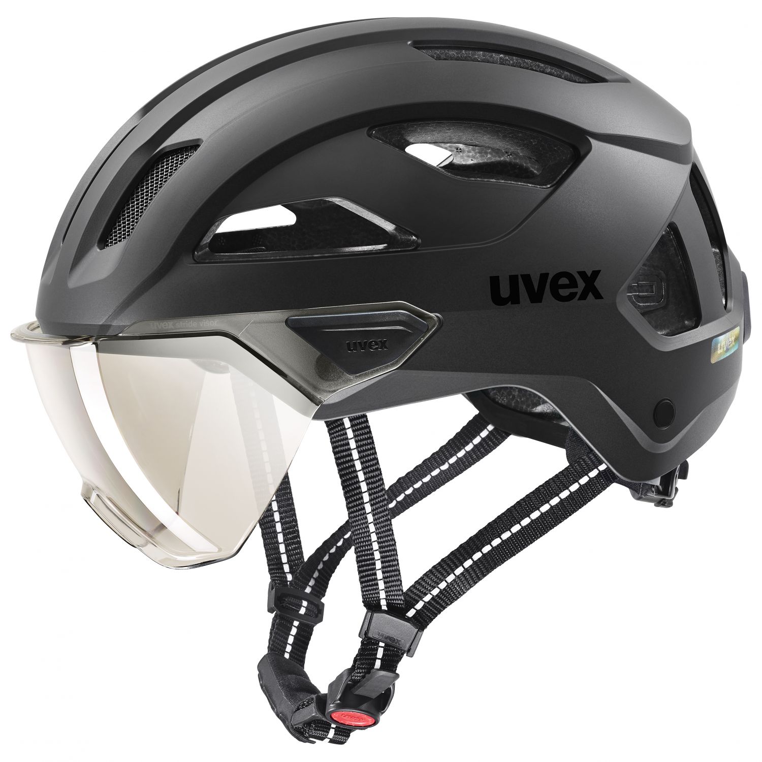 Uvex Stride Visor, cască de bicicletă, negru